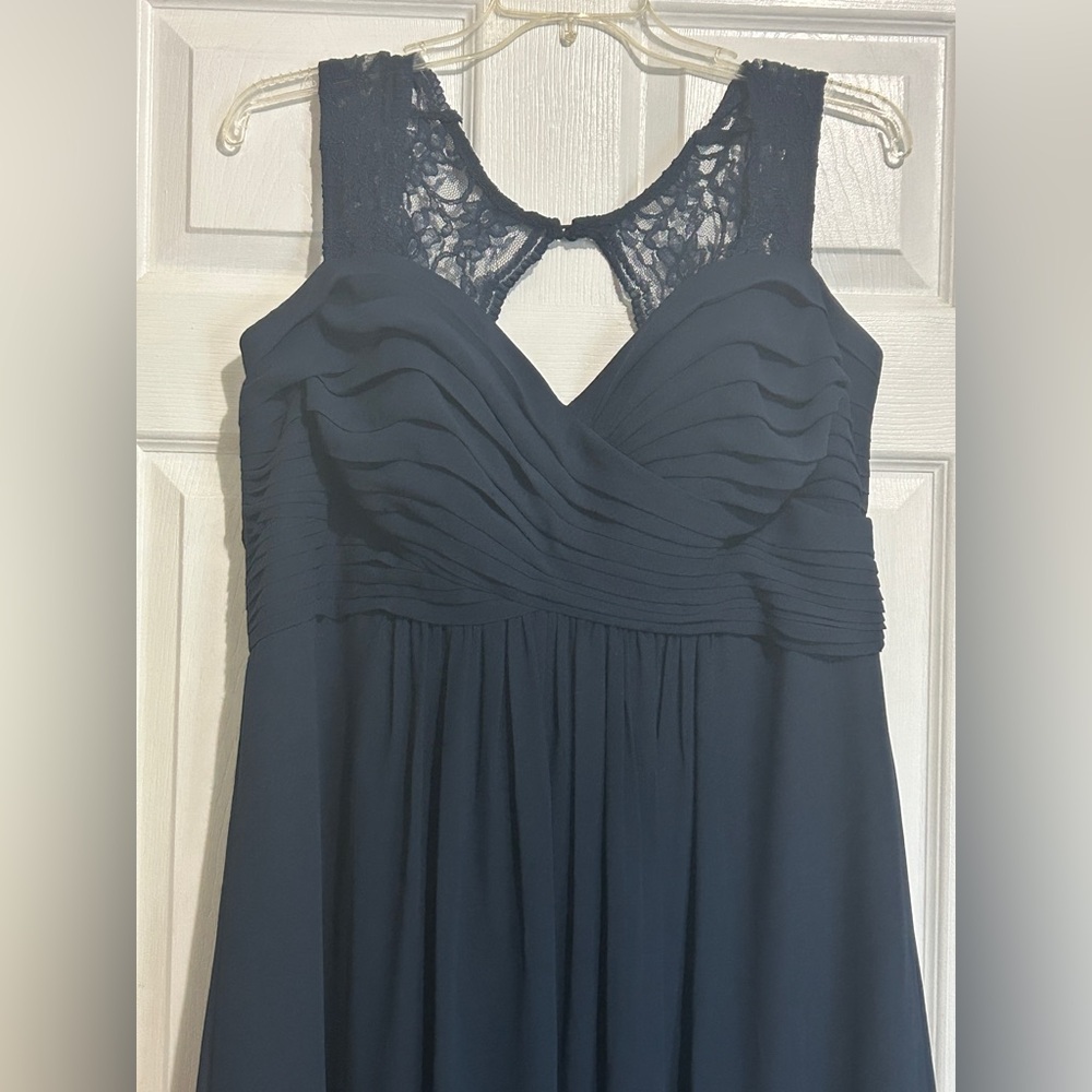 Bill Levkoff Midnight Blue Backless Dress